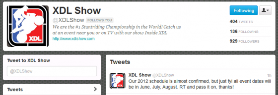 xdl twitter 2012 schedule XDL posts "revealing" info about 2012 schedule on twitter